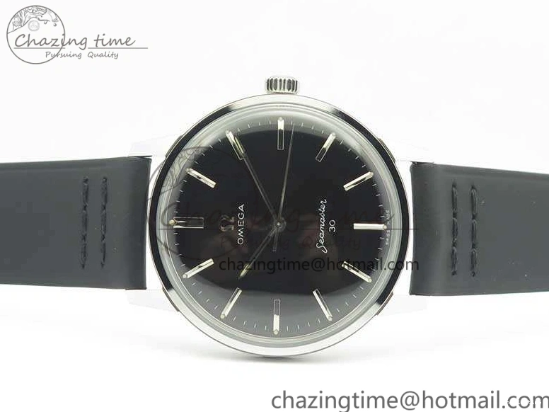 0301 EasyCare Seamaster 30 1962 SS TW Best Edition Black Dial On Leather Strap MIYOTA 8079